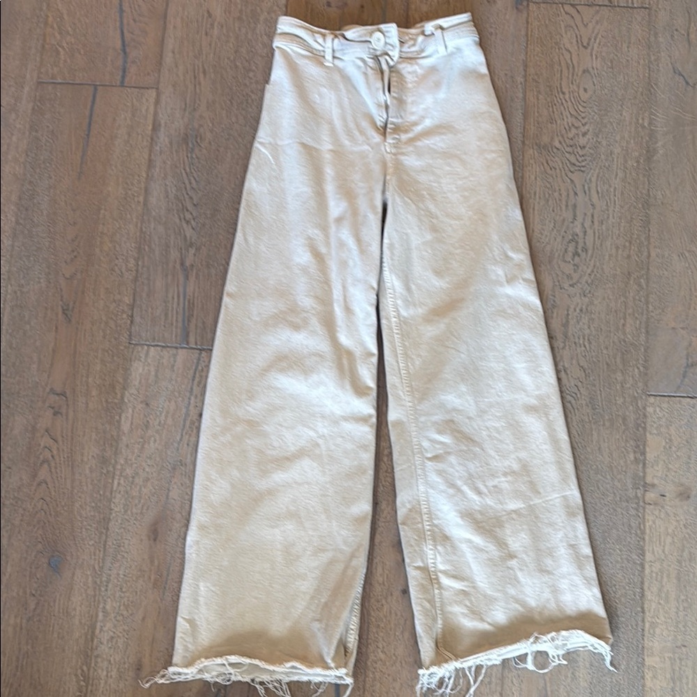 Zara Marine Women's Cream Wide-Leg Jeans